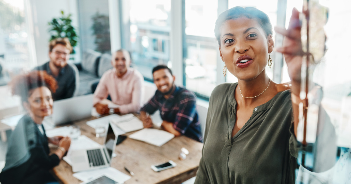 Person presenting to executive team