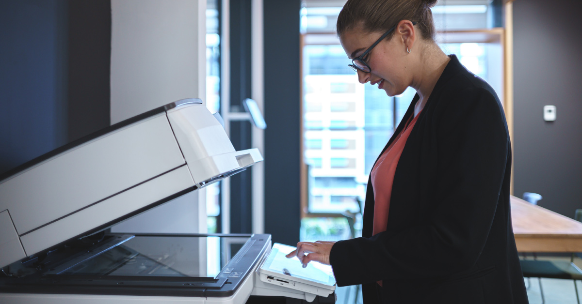 Person managing large print fleet