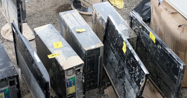 Destroyed computer equipment