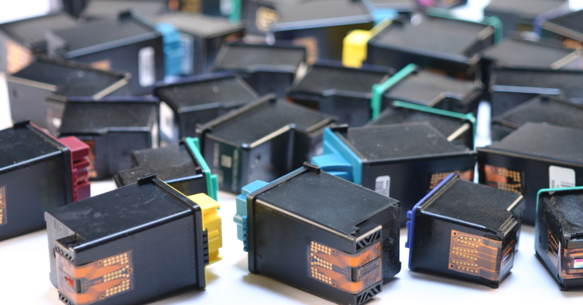 Pile of ink cartridges