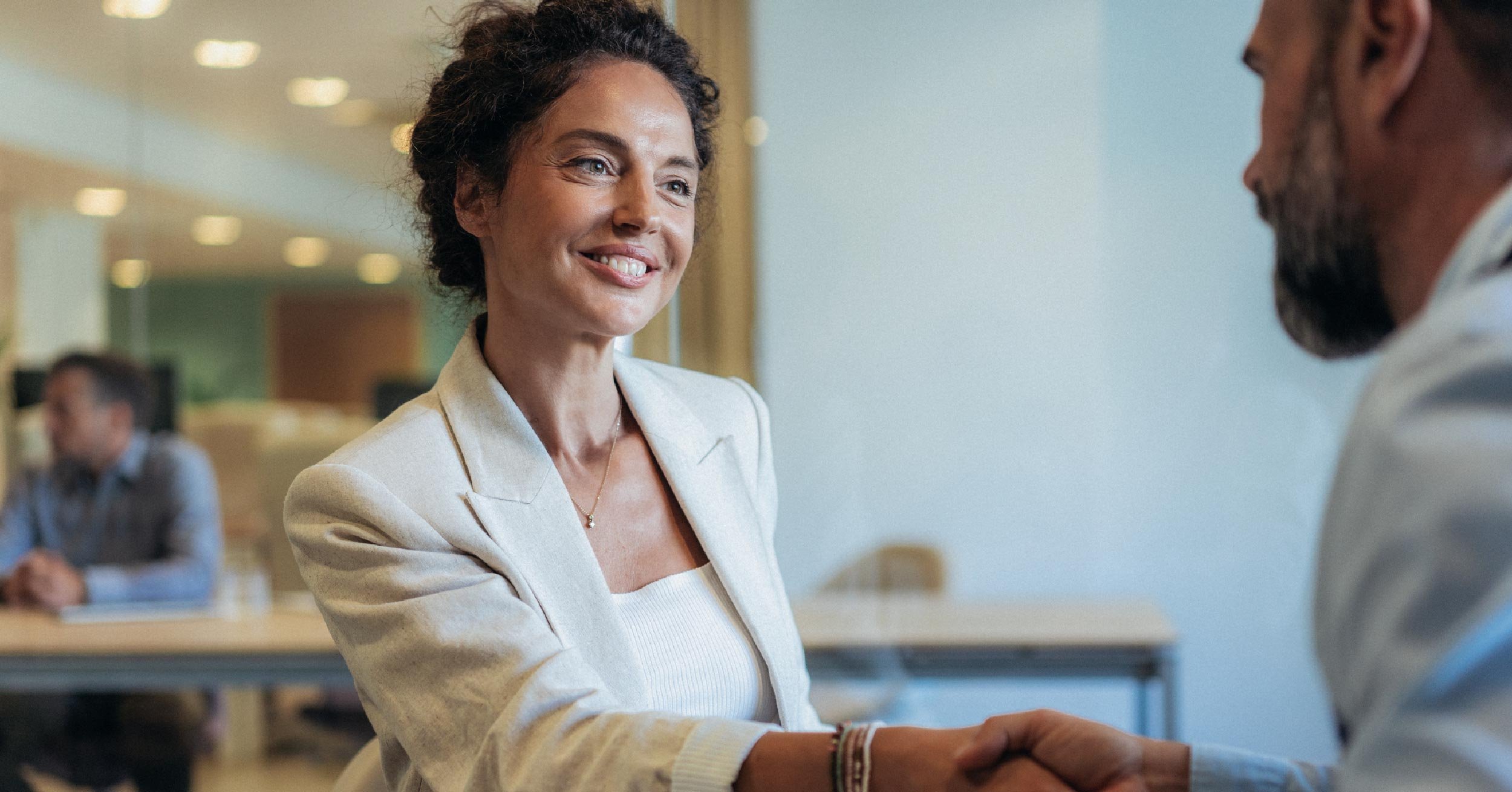 Provider and client shaking hands