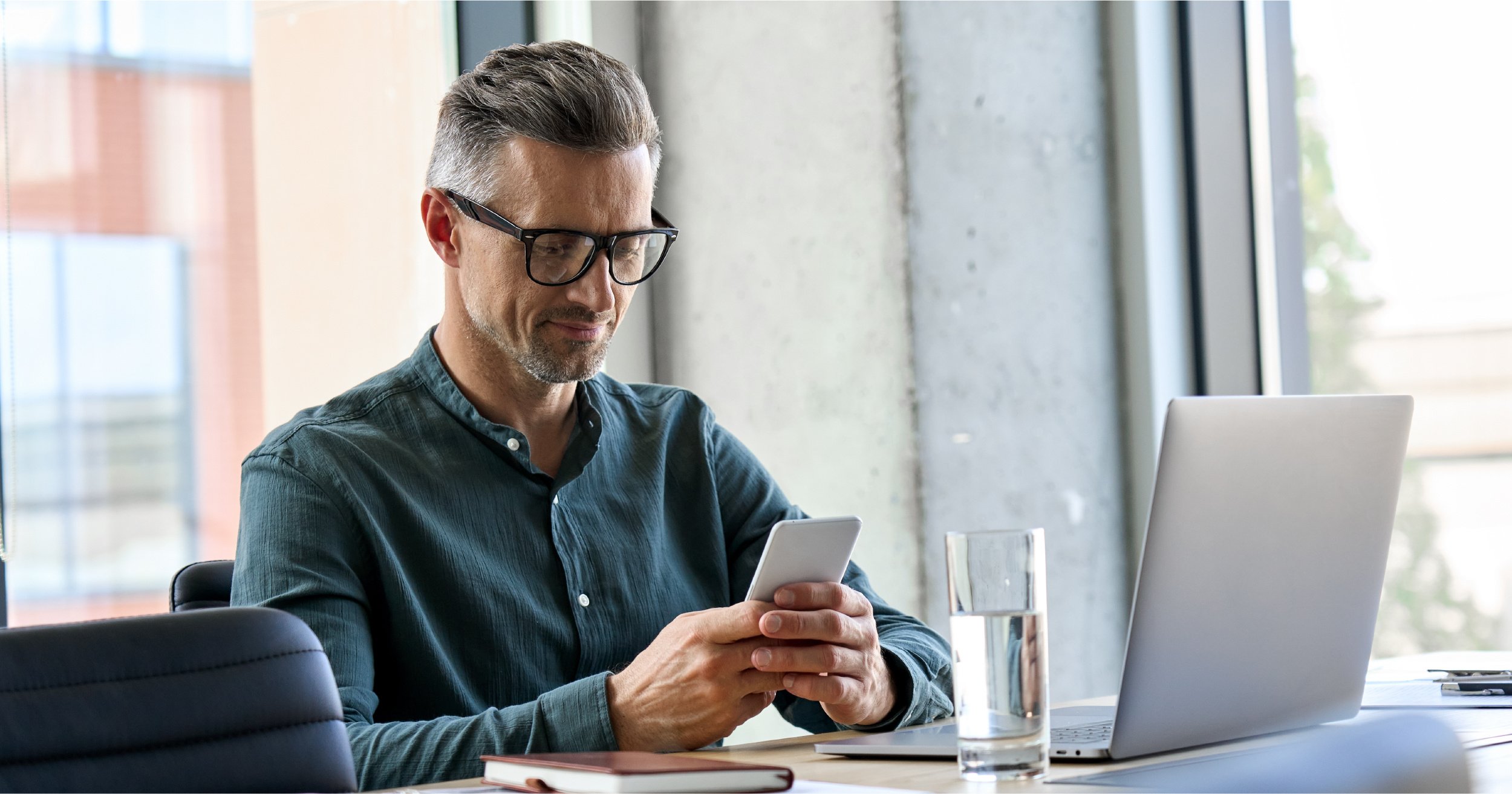 Executive using a smart phone.