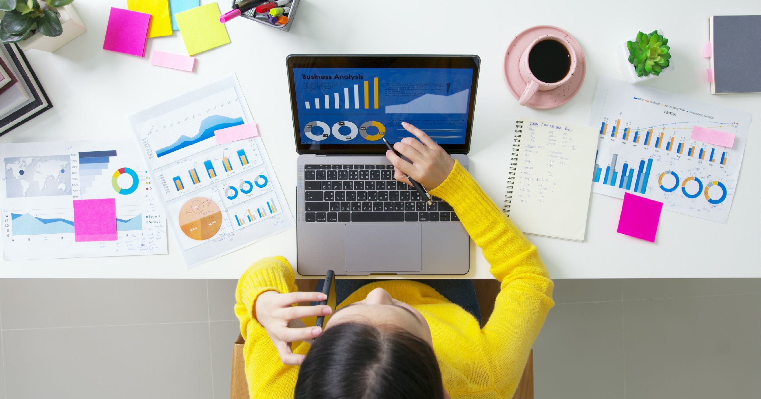 Person working at school with analytics.