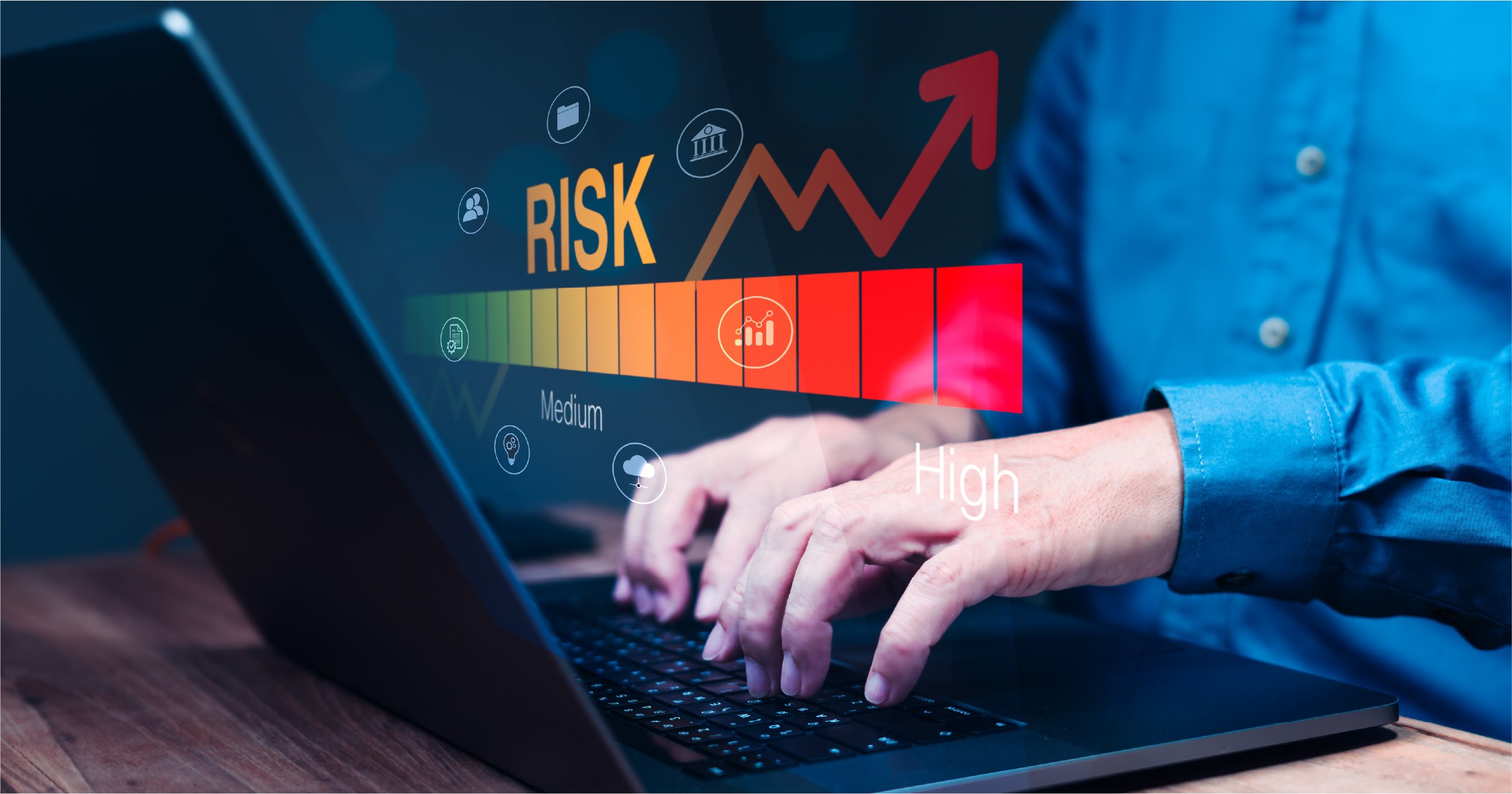 Employee using online risk assessment.