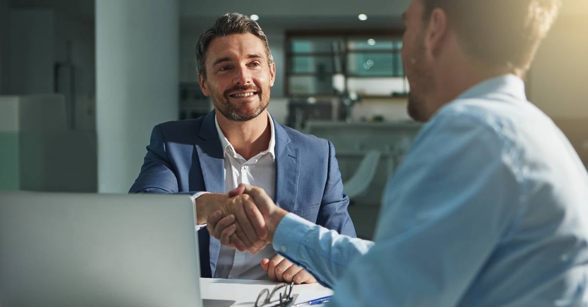 A one-on-one consultation with an expert in an office setting