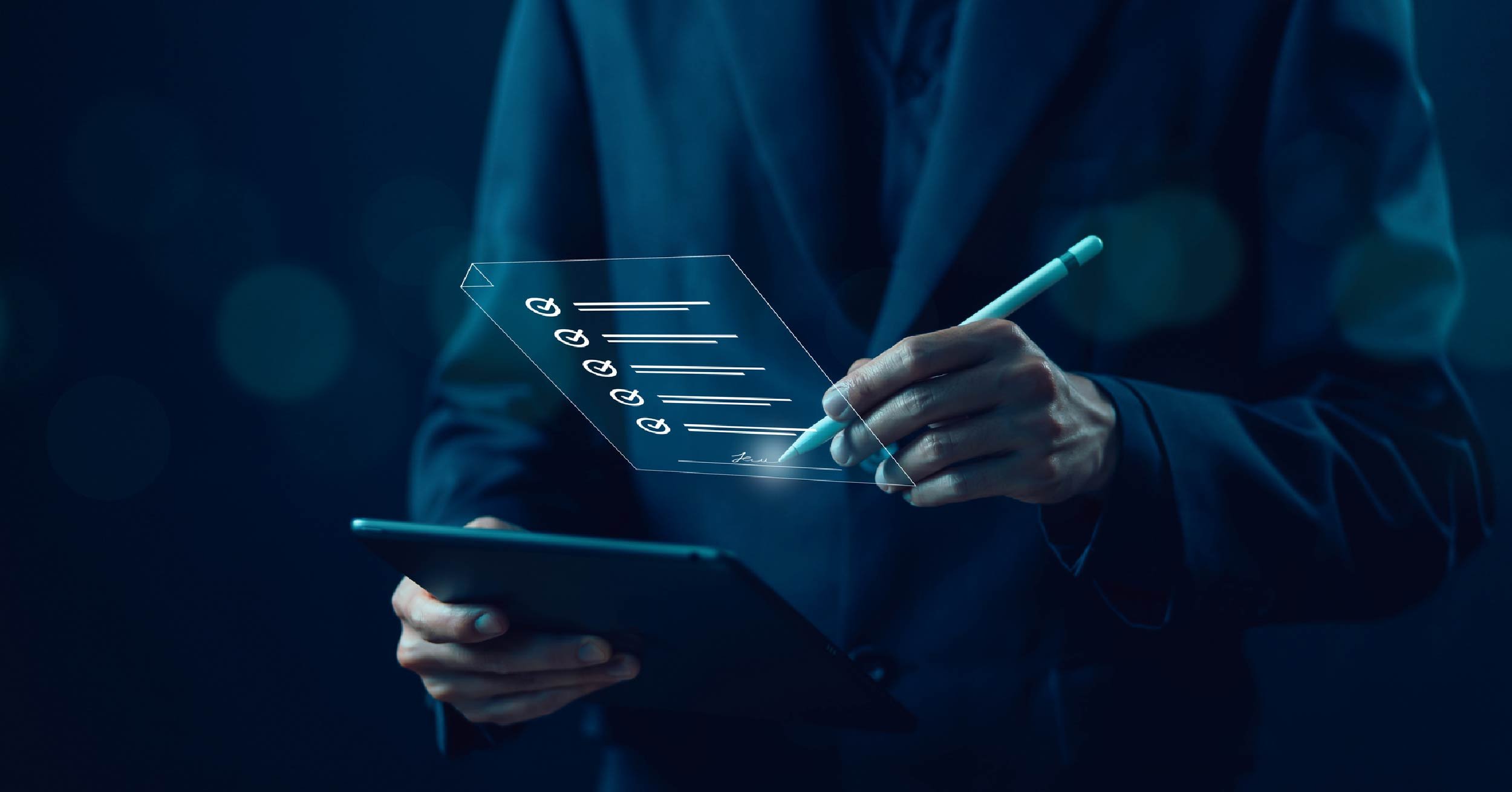 digital tablet checking boxes