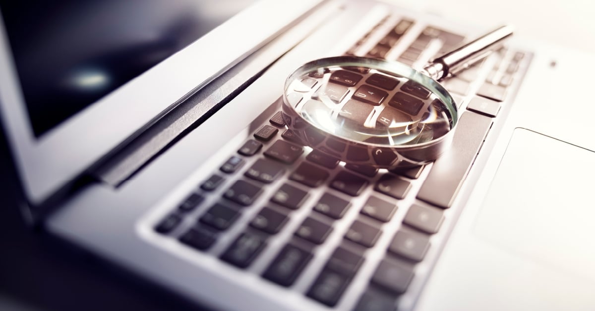 Magnifying glass on computer