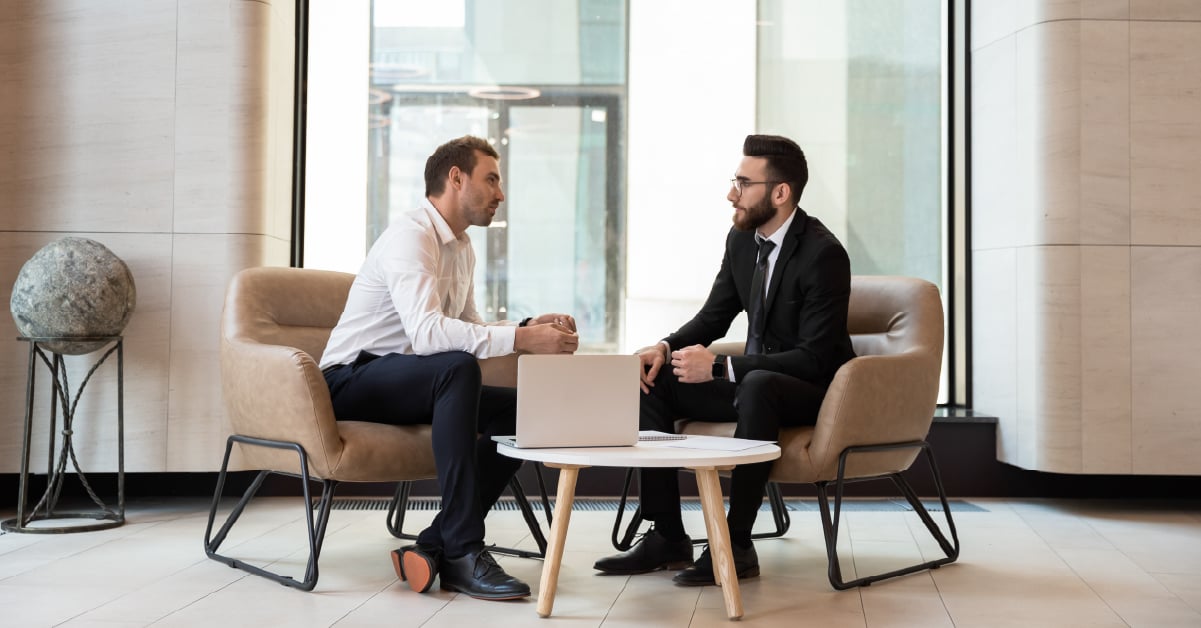 Interview between two professionals. 