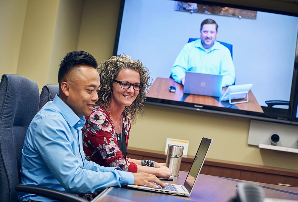 Marco employees using video conferencing