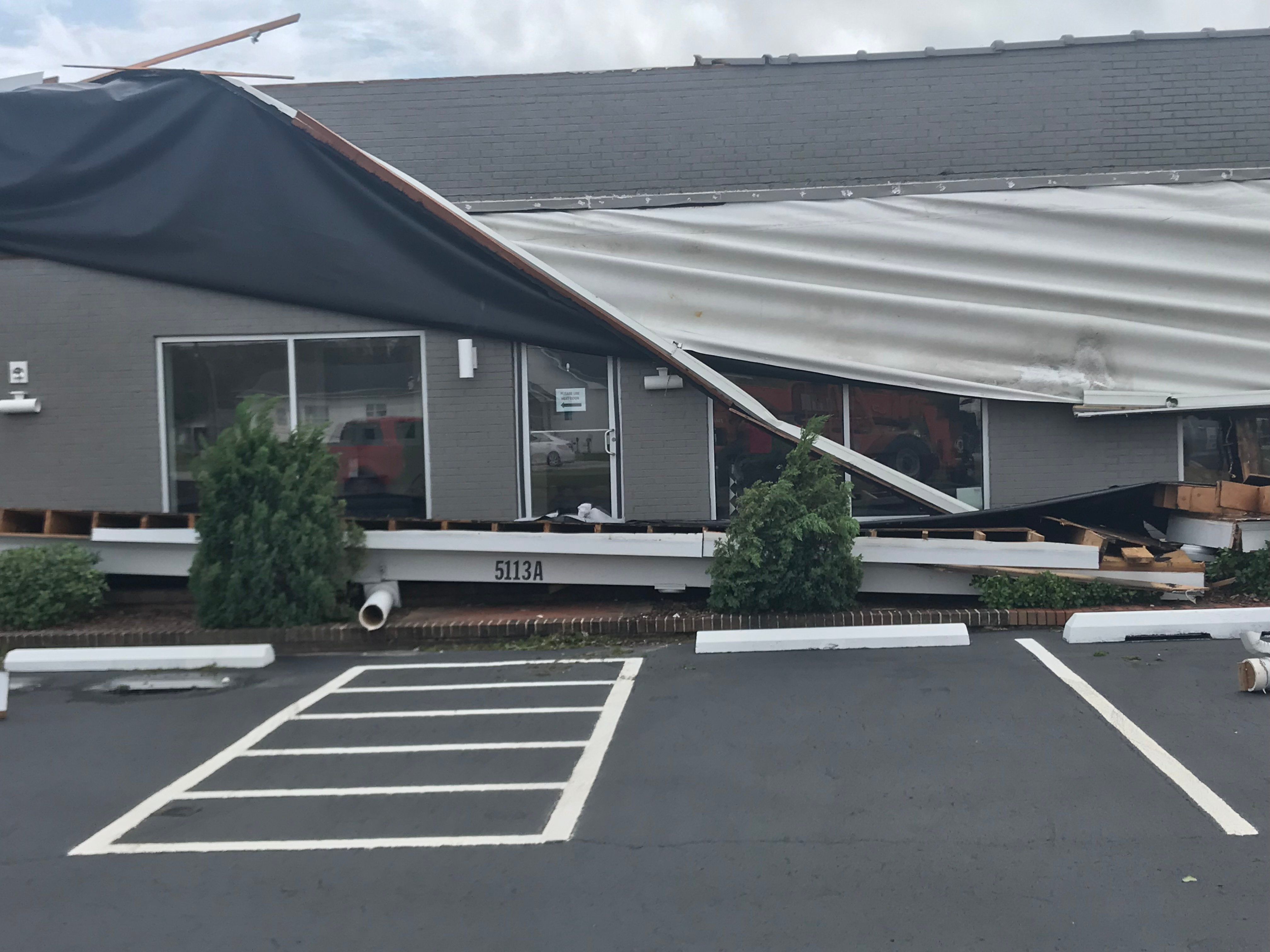 Business damaged from disaster. 