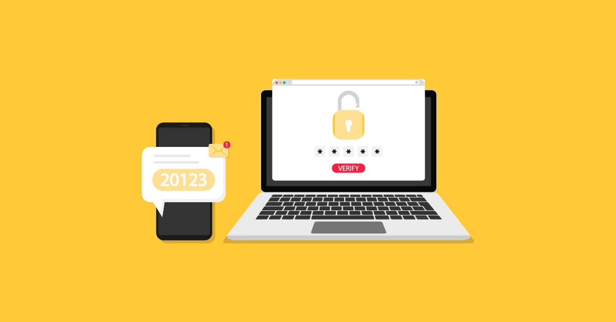 An illustration of quick and easy multi-factor authentication, where a code is texted to a mobile phone.